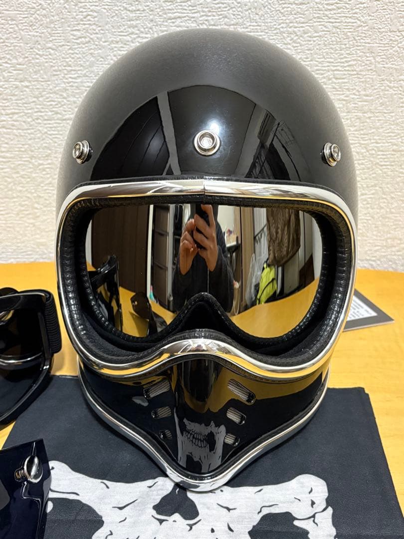 新品XLサイズ！ ブラックヘルメット4点セット　MTX オーシャンビートルタイプ