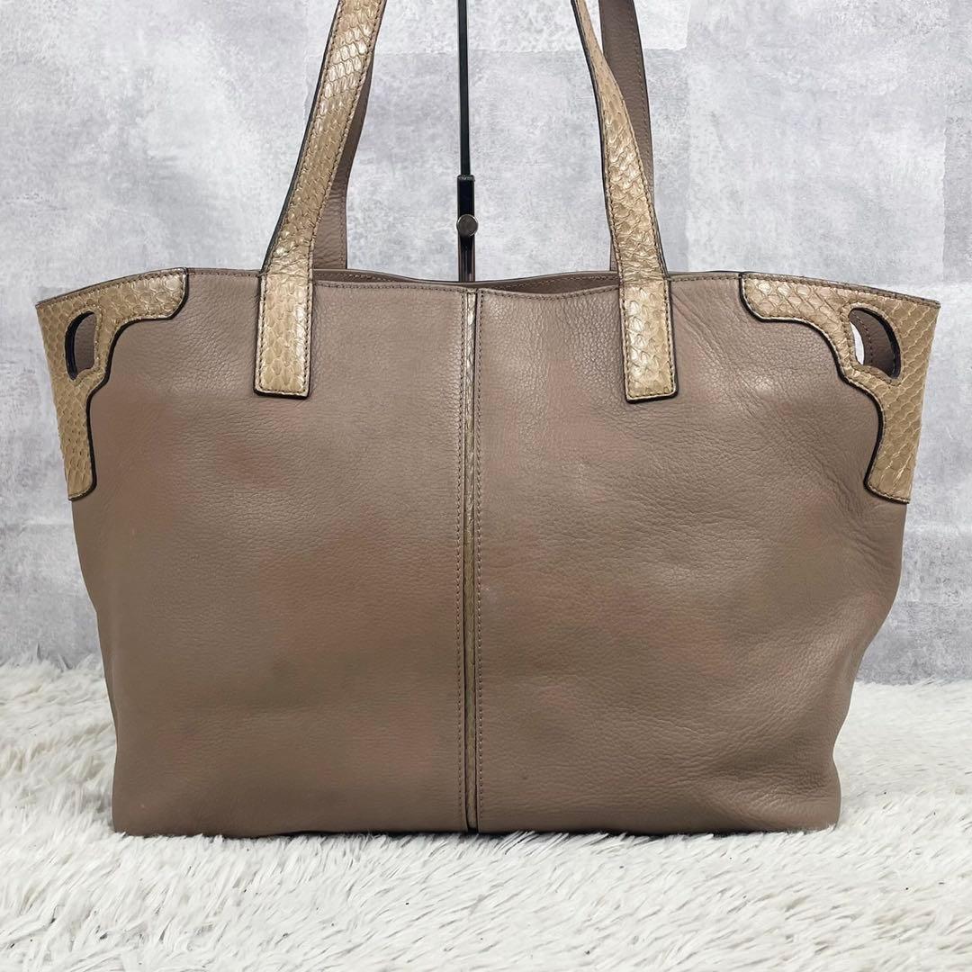 A4可 カルティエ レザー トートバッグ マルチェロ ドゥ パイソン ベージュ