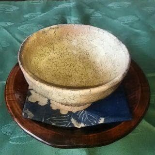 黒田 岳 作 鬼萩焼 汲み出し湯呑み5客と茶托5枚セット
