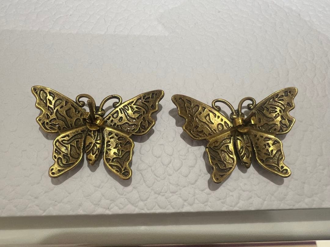 GUCCI グッチ　ピアス　バタフライ　ラインストーン　希少