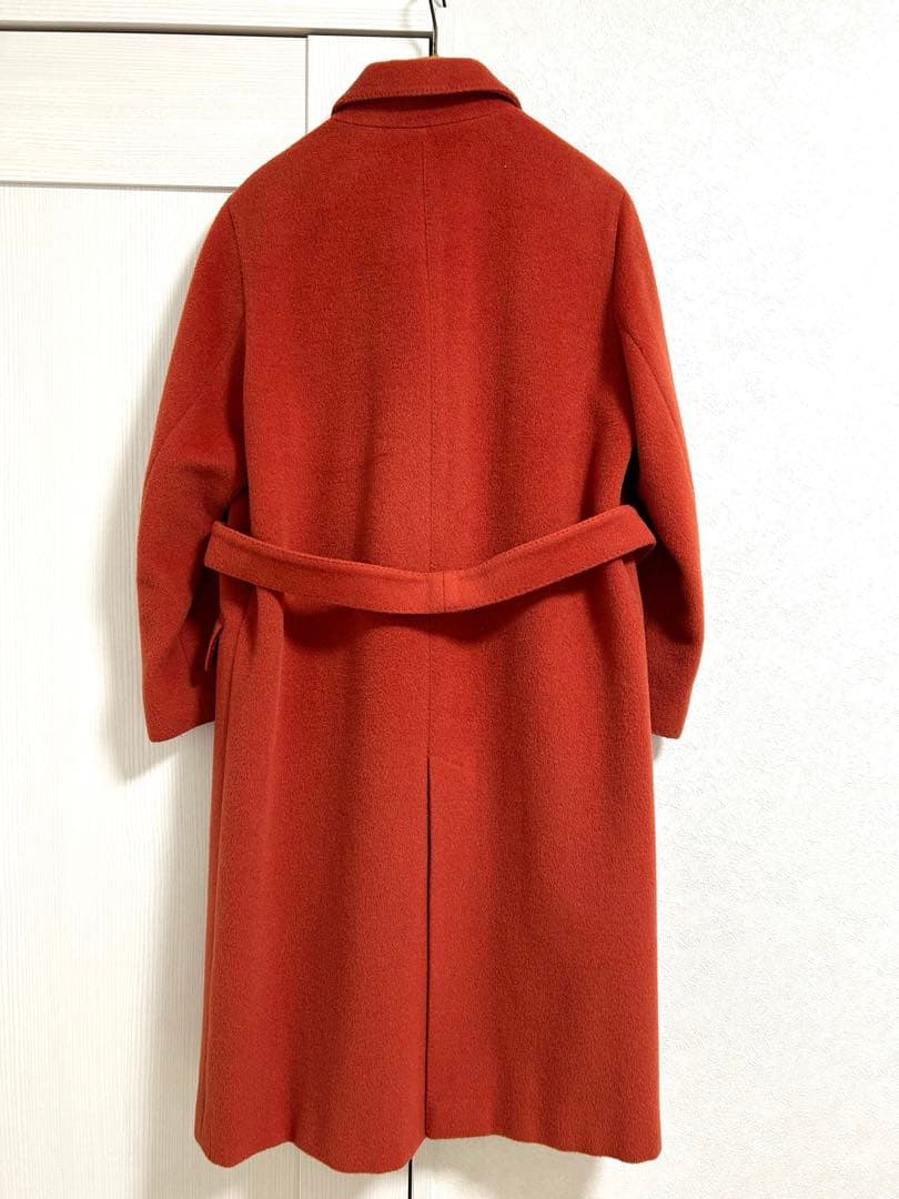 美品イタリア製HERNOヘルノベルト付き裏地プリントロングコート42 モヘアラマ