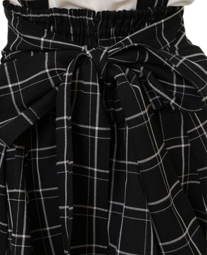 LIZLISA リズリサ　レースアップサスペンダー付スカパン　ブラックチェック