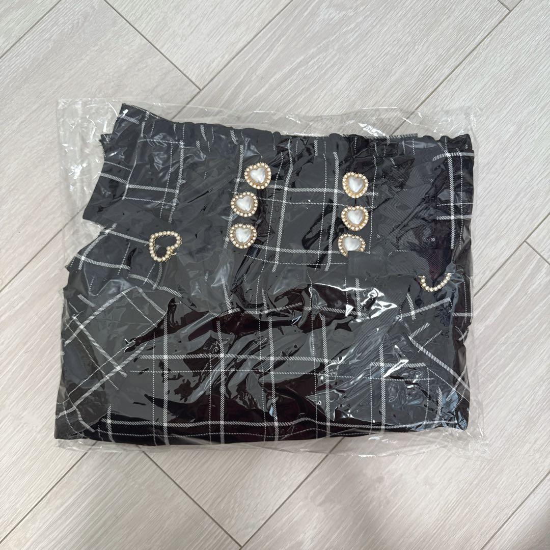 LIZLISA リズリサ　レースアップサスペンダー付スカパン　ブラックチェック