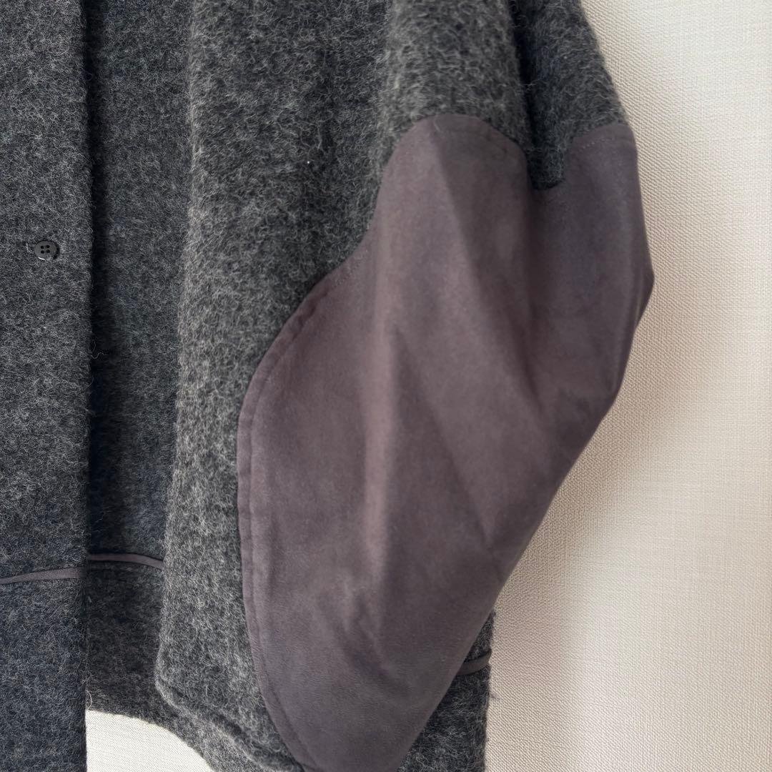 Hella ヘラ アームパッチショートコート　グレー　ウール　伊藤颯希　肘当て