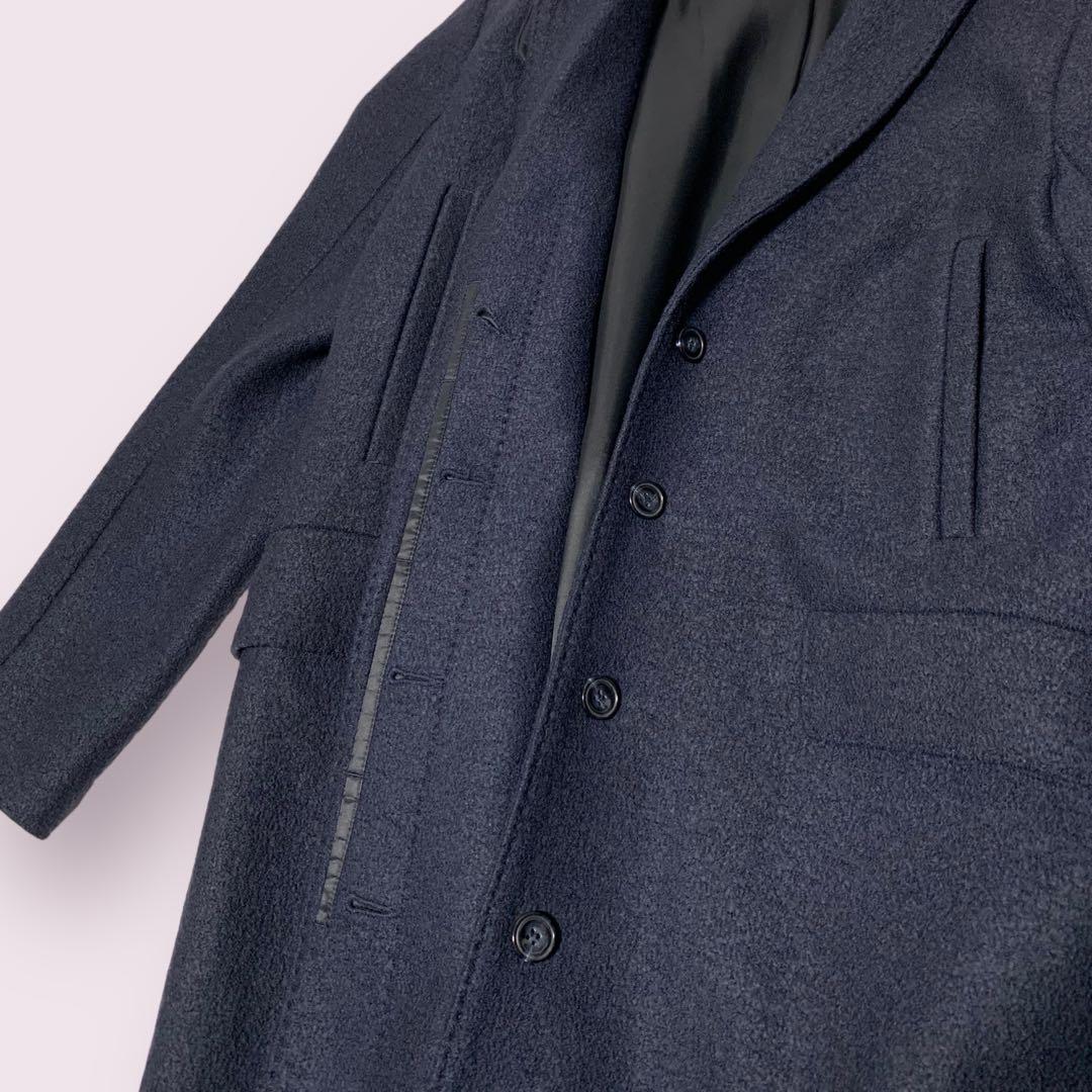 Acne アクネ 比翼チェスターコート 34 ネイビー