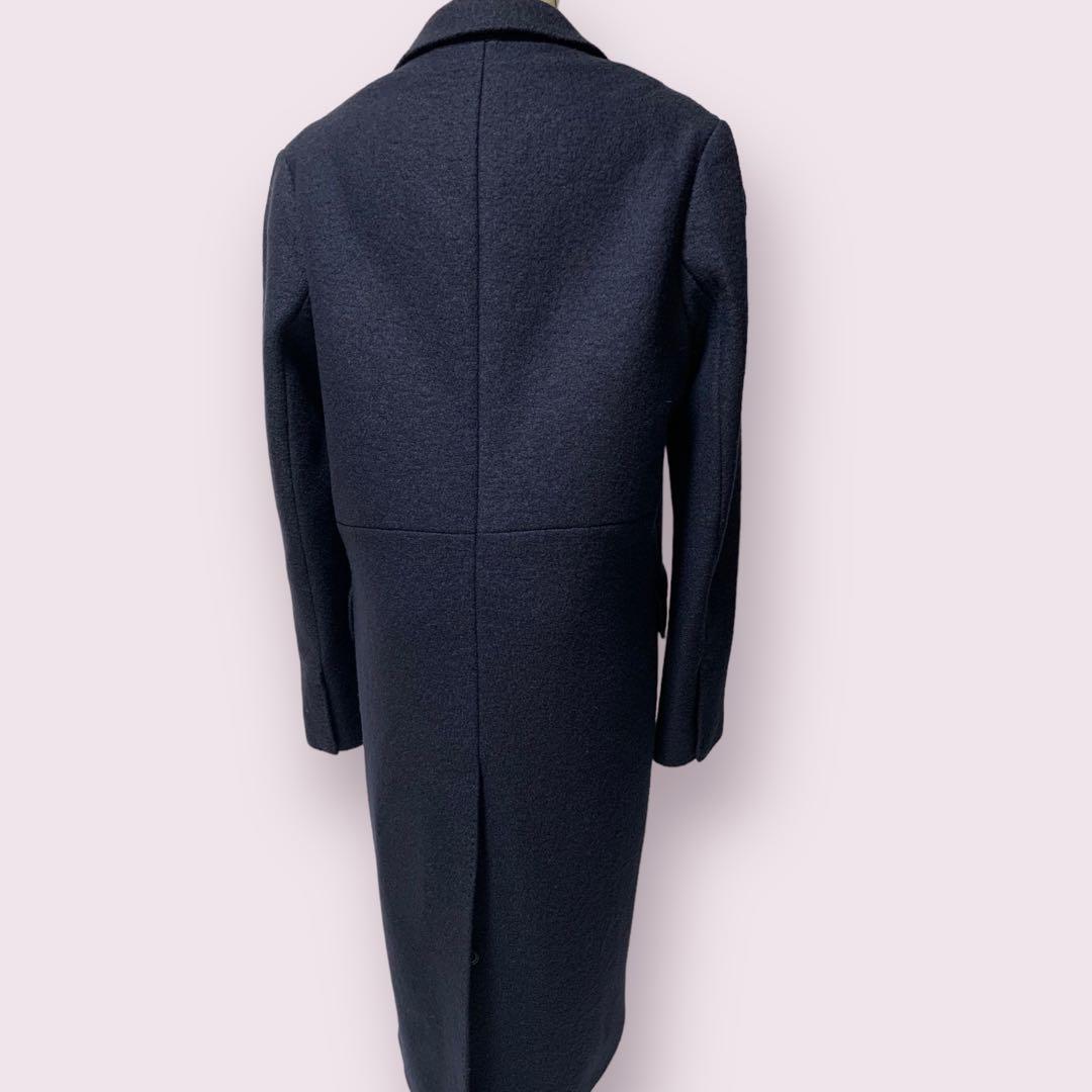 Acne アクネ 比翼チェスターコート 34 ネイビー