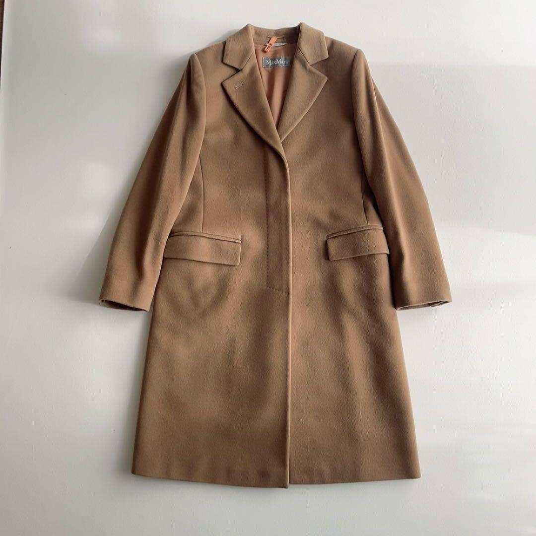 極美品　Max Mara 銀タグ　ウールチェスターコート　ベージュ　ロング