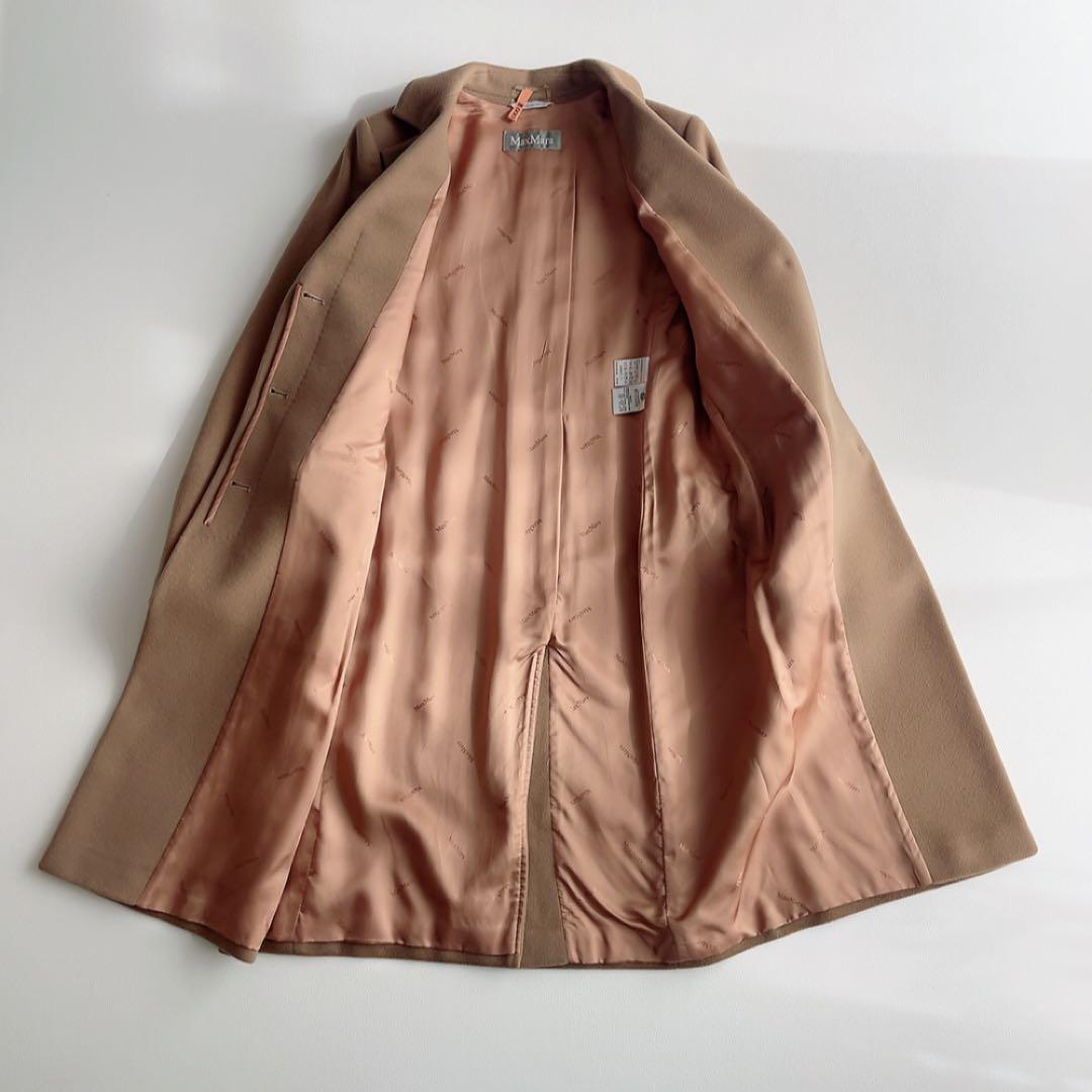 極美品　Max Mara 銀タグ　ウールチェスターコート　ベージュ　ロング