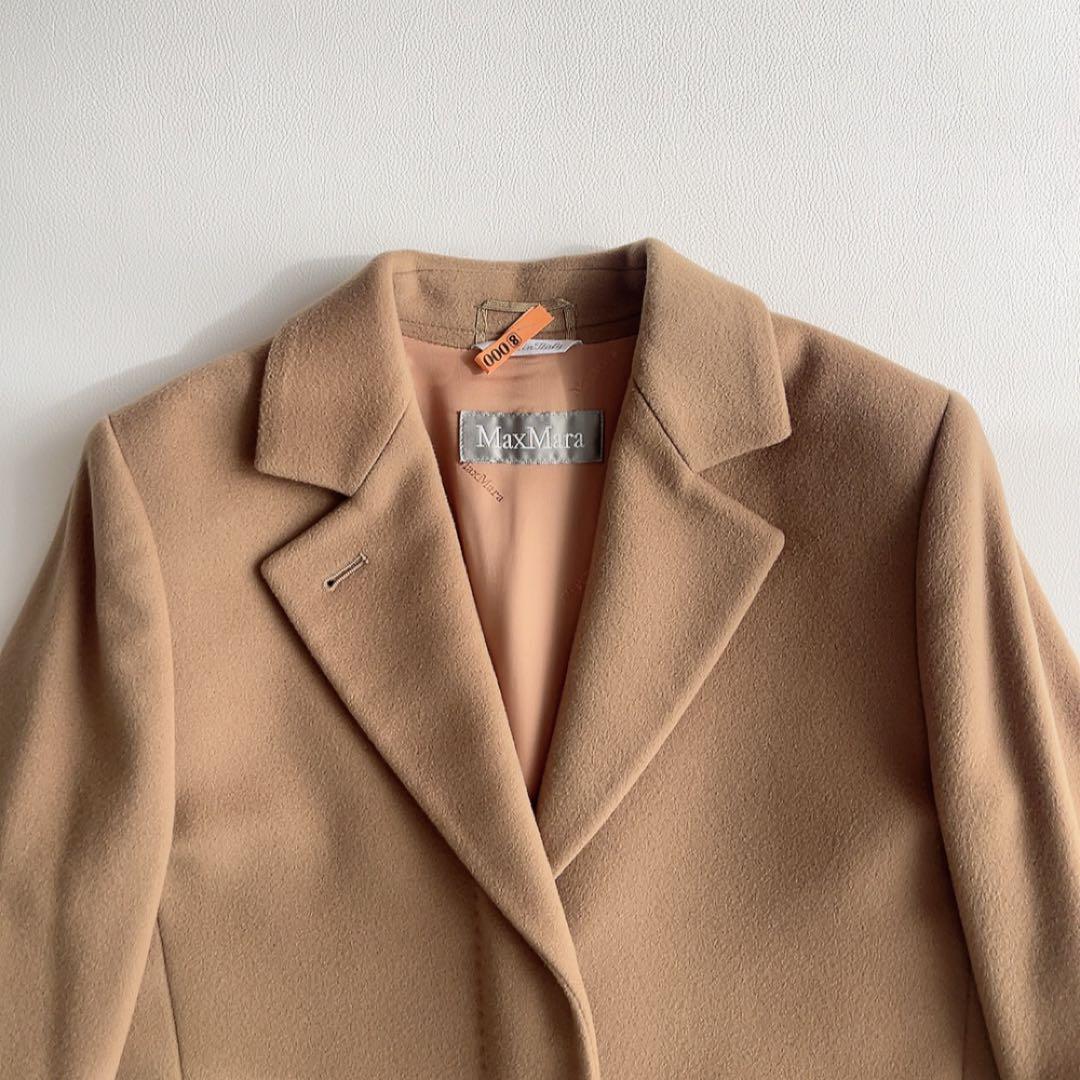 極美品　Max Mara 銀タグ　ウールチェスターコート　ベージュ　ロング