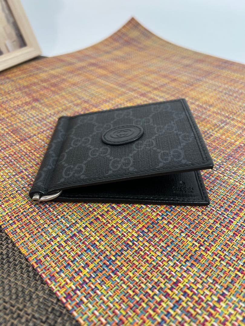 ✨極美品✨GUCCIグッチ　マネークリップ付きカードケース　札入れ　箱＆保存袋