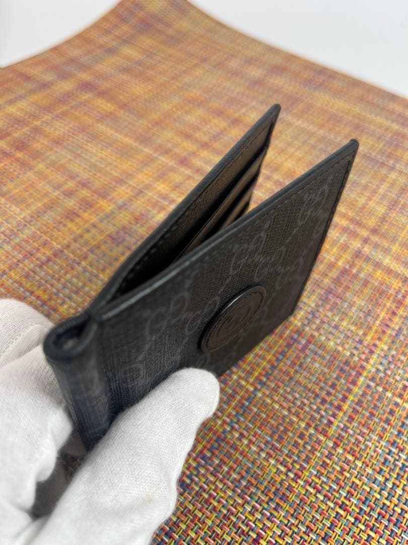 ✨極美品✨GUCCIグッチ　マネークリップ付きカードケース　札入れ　箱＆保存袋