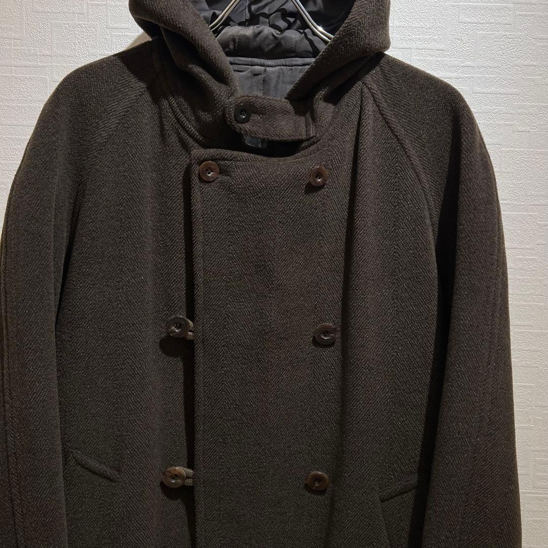 LQ Y's for men ウール フーデッドコート カーキ