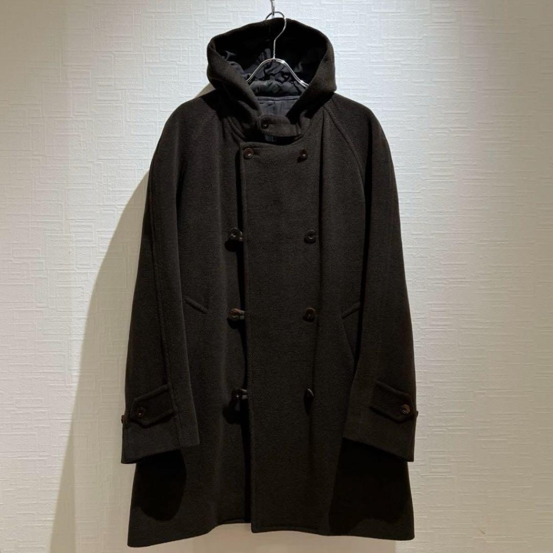 LQ Y's for men ウール フーデッドコート カーキ