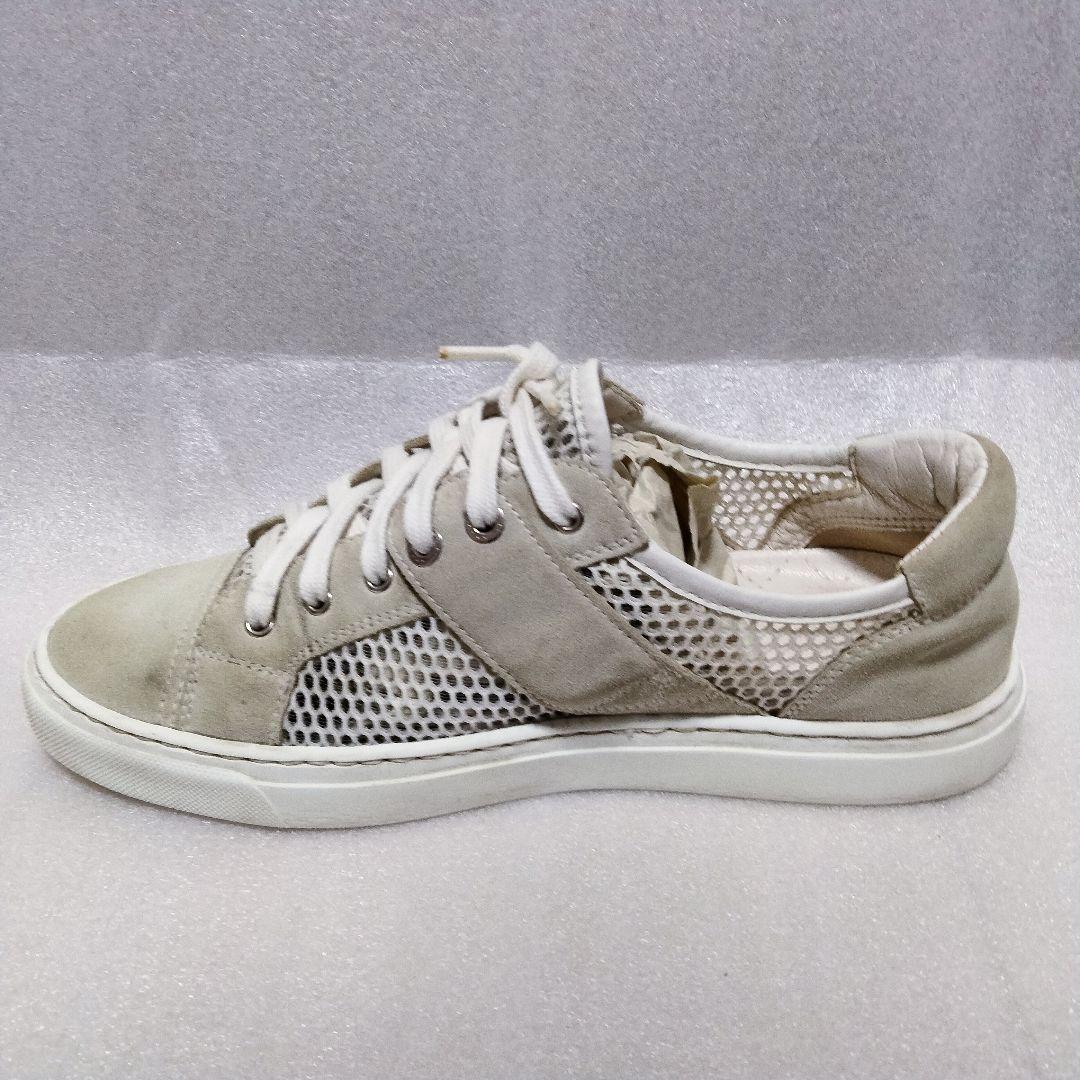 CHANELメッシュスニーカーココマークホワイト×グレーベージュ系 24cm前後