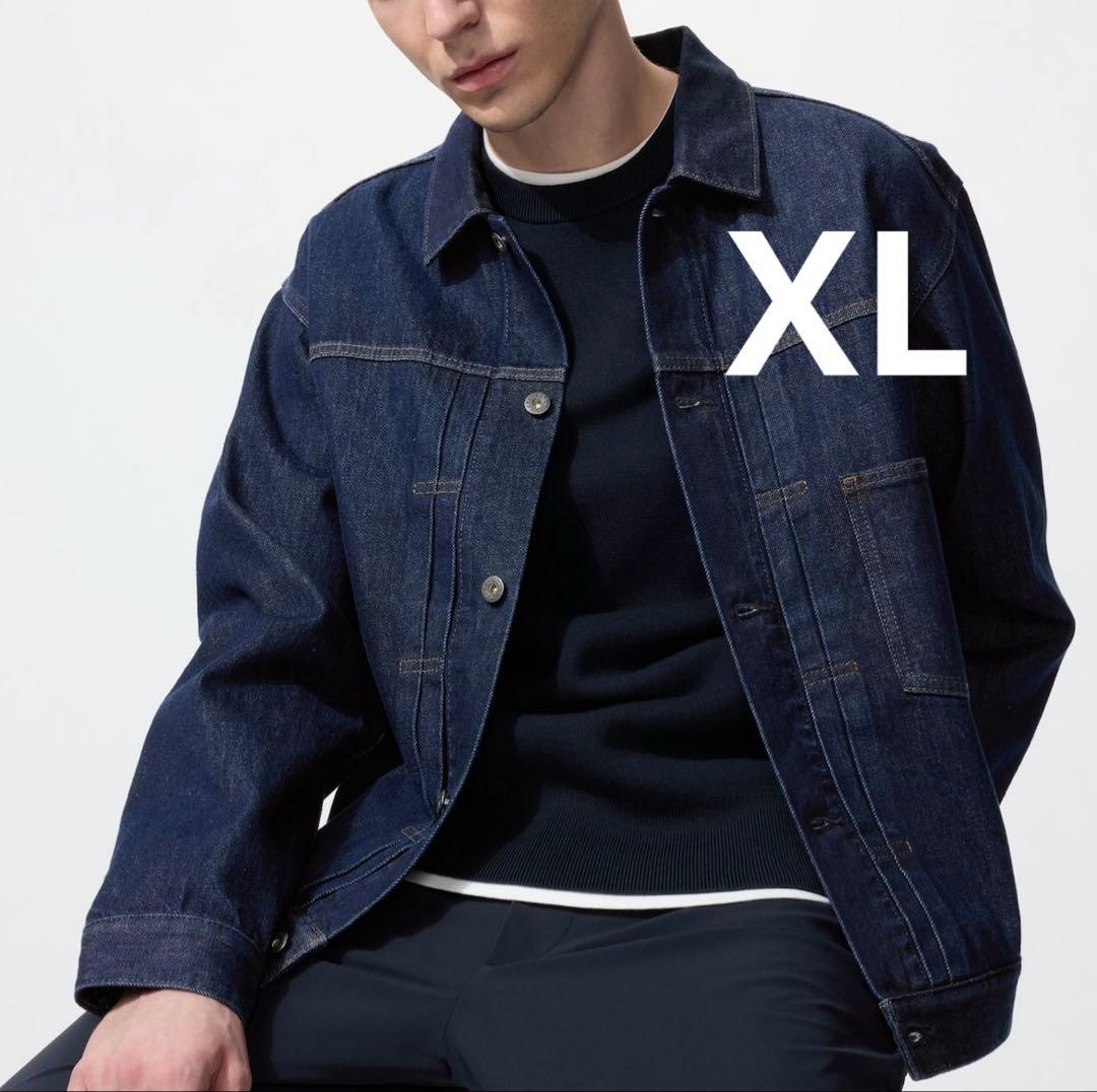 新品 XL ユニクロ デニムトラッカー ジャケット 68 BLUE 1st 大戦