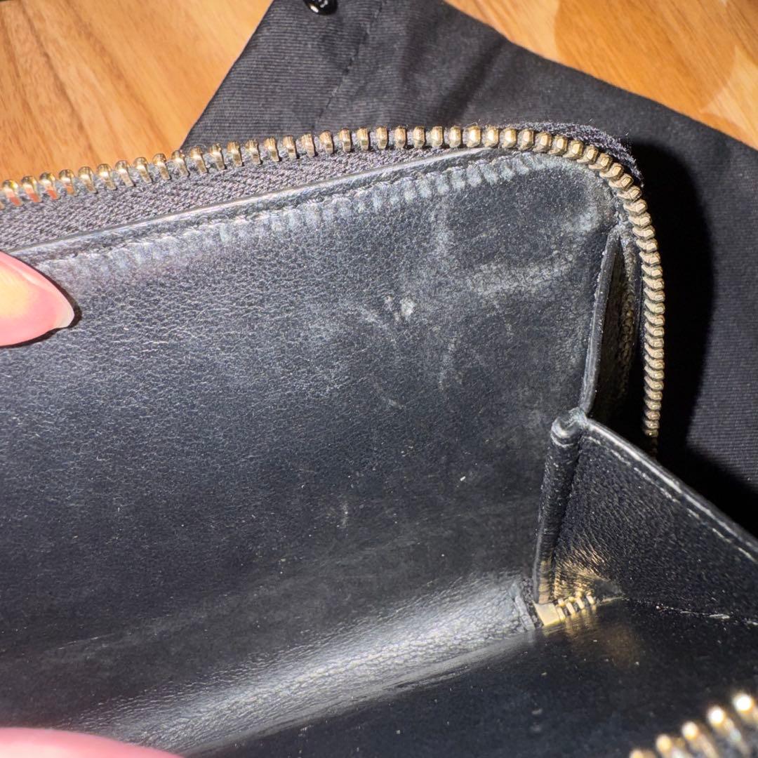 SAINT LAURENT ブラックレザー折り財布