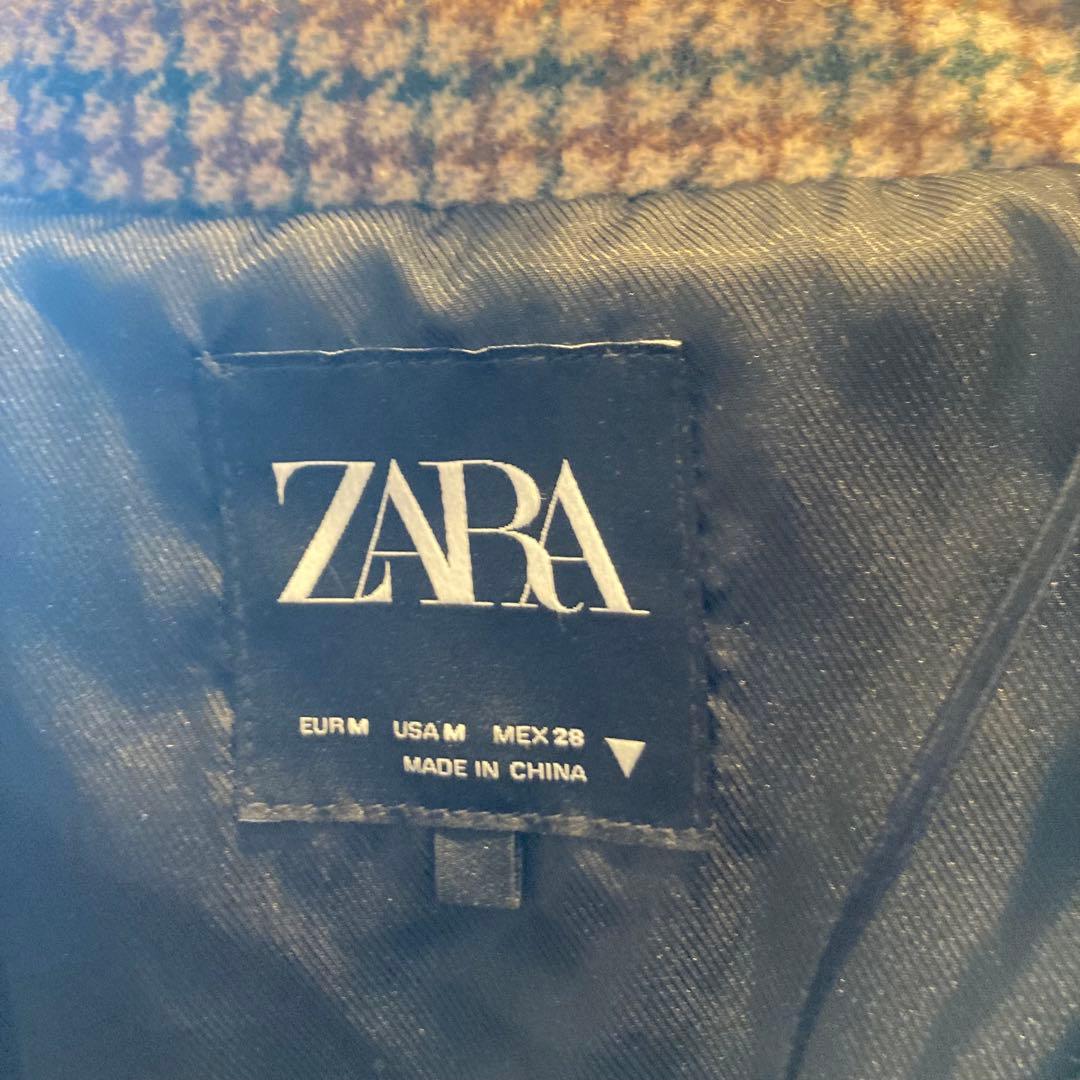 【ZARA】完売品 チェックチェスターコート ベージュ ブラウン オーバーサイズ