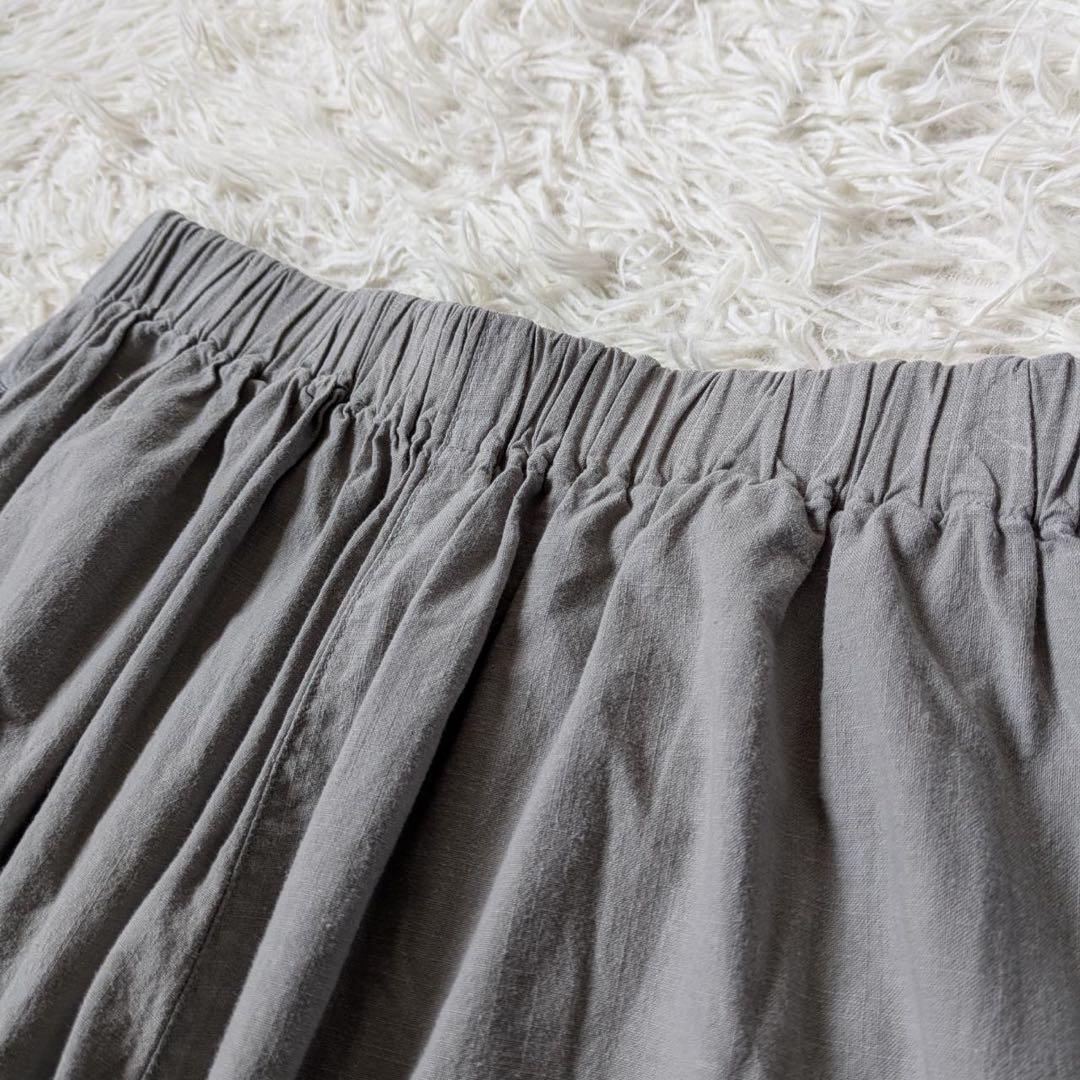 HUIS./遠州織物　やわらかシーチングコットンバルーンパンツ（ライトグレー）