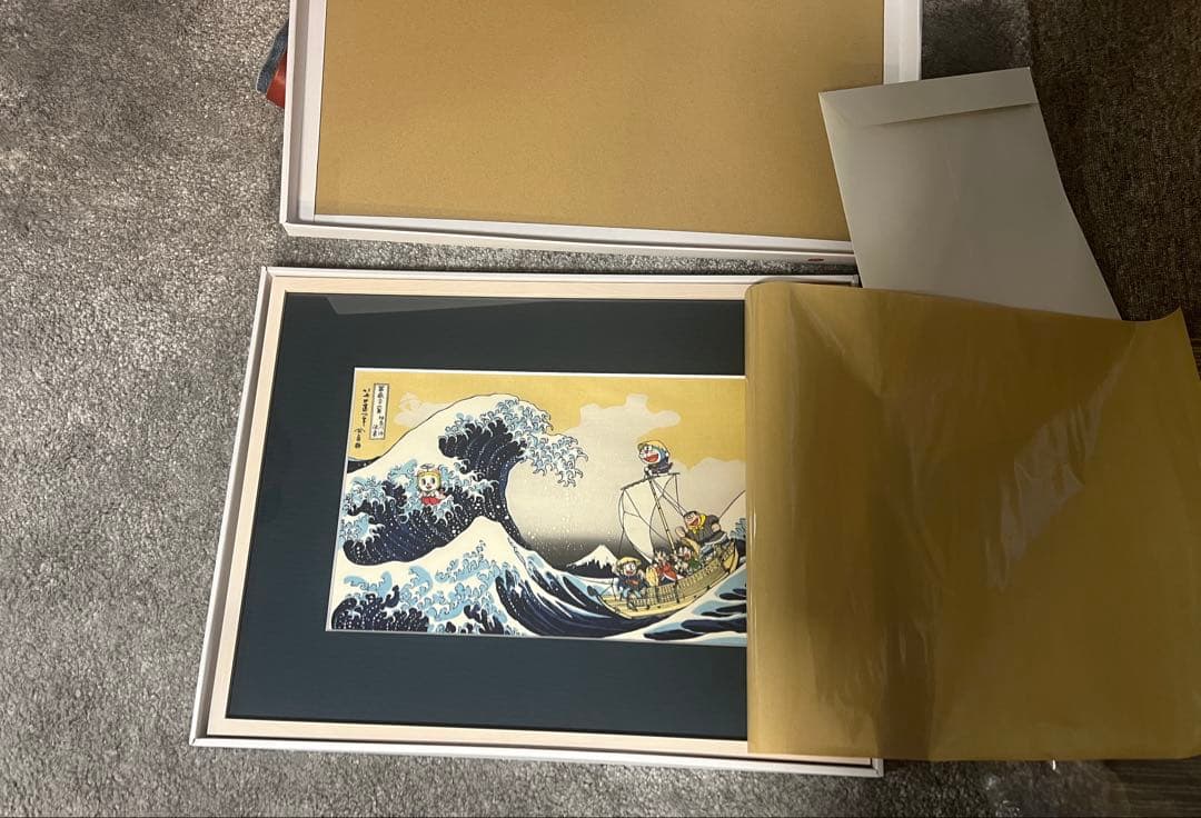 新品　国内正規品　ドラえもん 版画　浮世絵木版画 富嶽三十六景 神奈川沖浪裏
