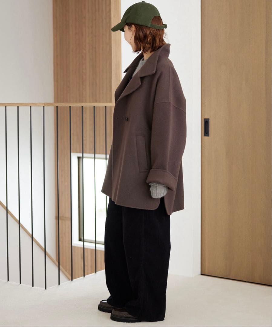 【値下げ】SLOBEIENA souple woolダブルフェイススタンドコート