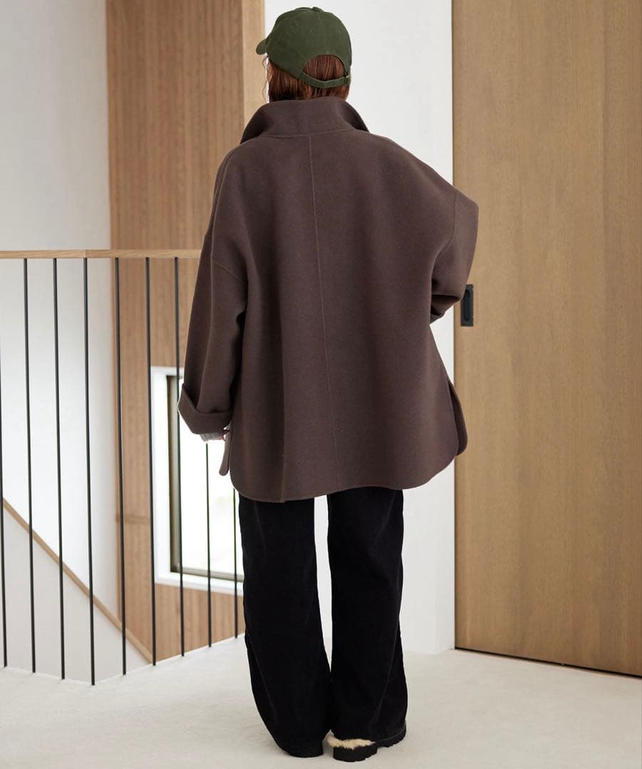 【値下げ】SLOBEIENA souple woolダブルフェイススタンドコート