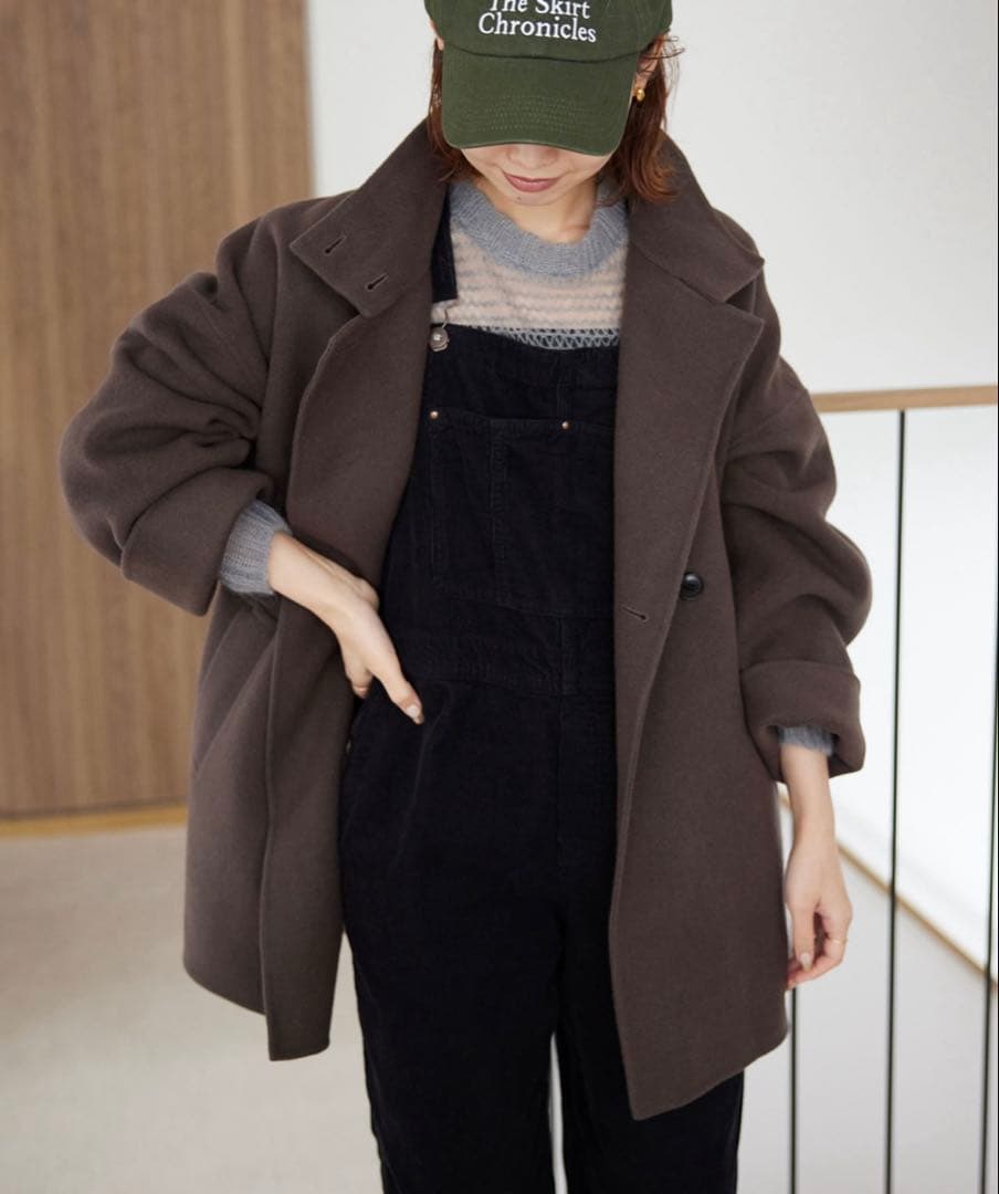 【値下げ】SLOBEIENA souple woolダブルフェイススタンドコート