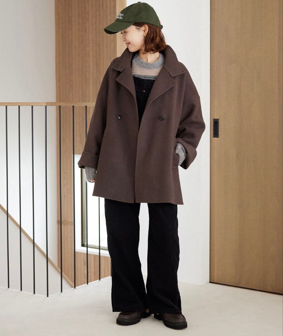 【値下げ】SLOBEIENA souple woolダブルフェイススタンドコート