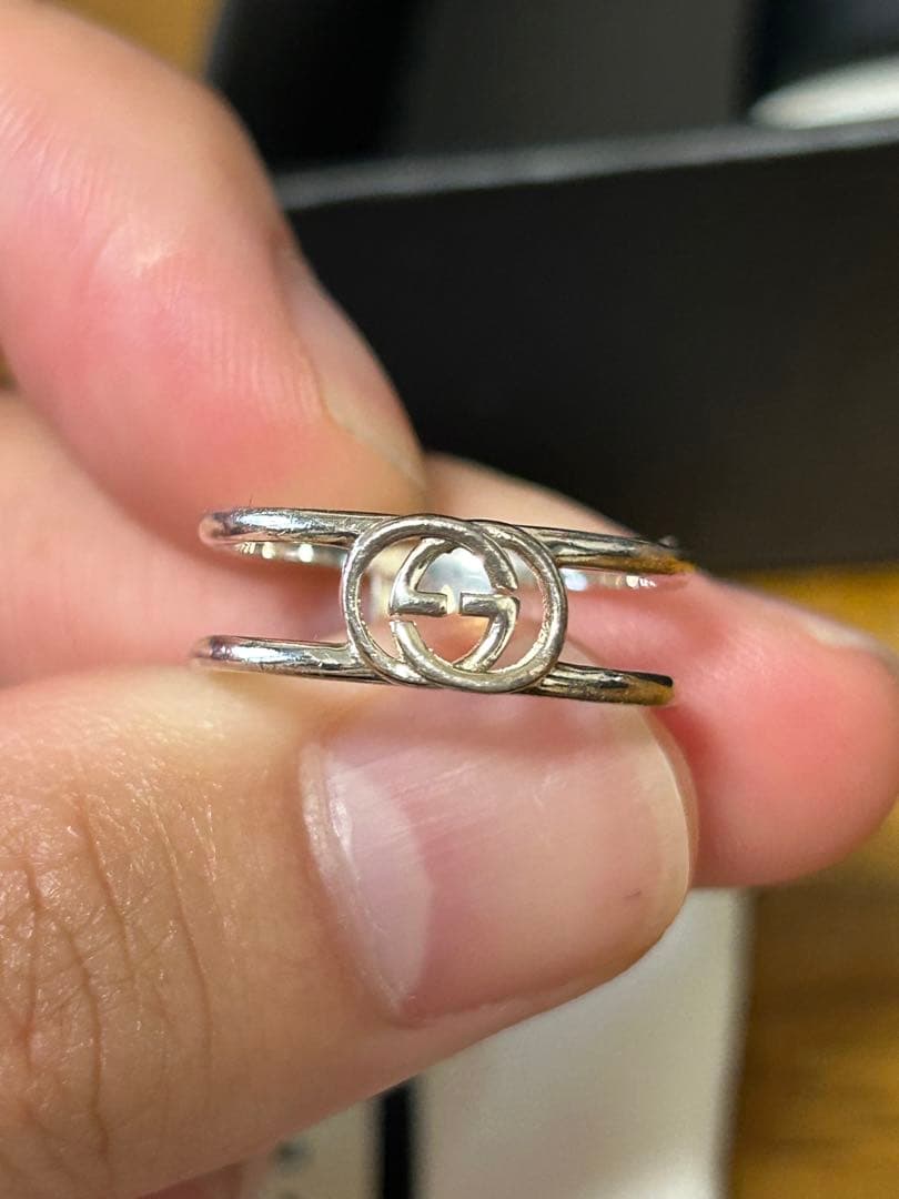 GUCCI シルバー ダブルGロゴリング6号
