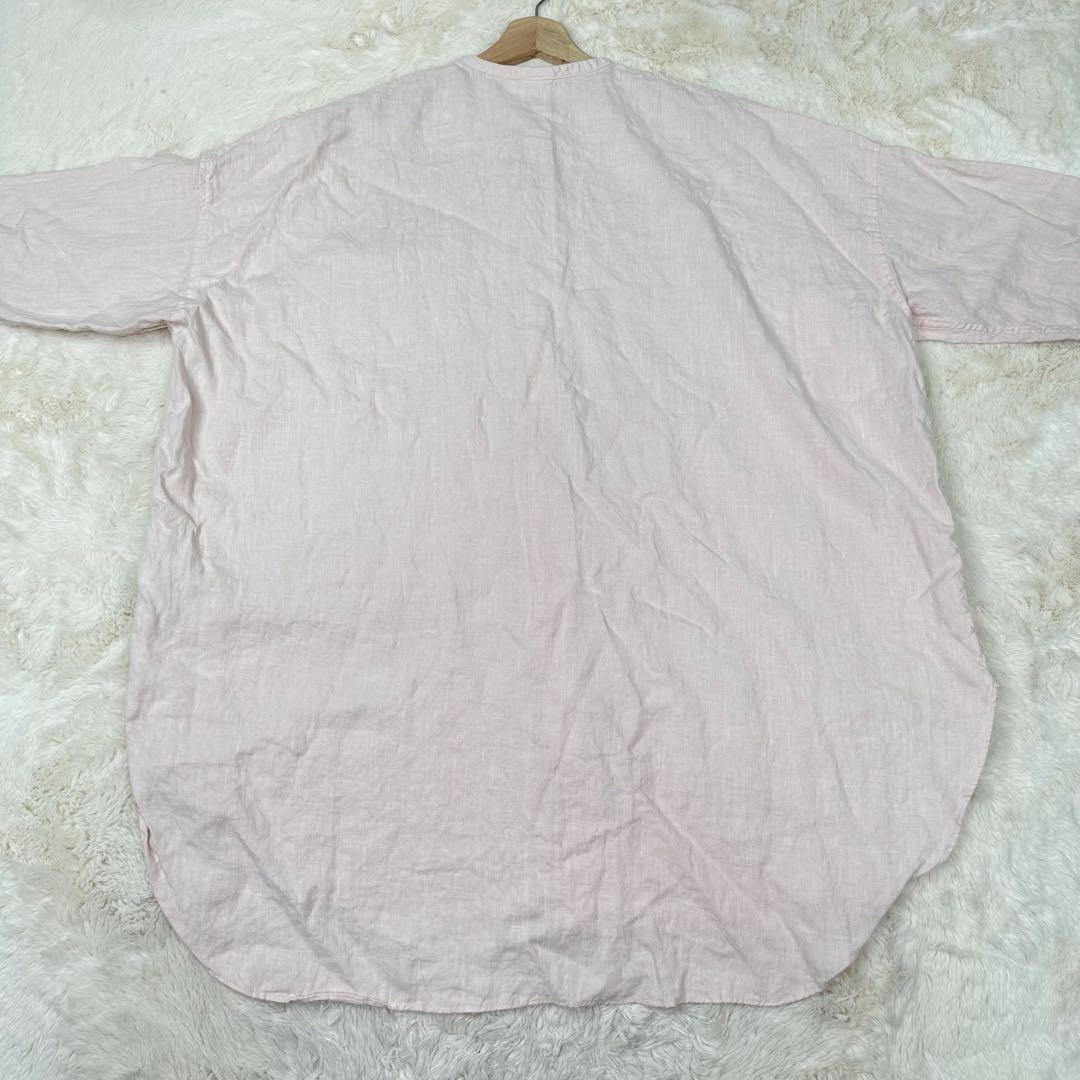 ✨美品✨完売品✨かぐれ リネン チュニック 長袖 シャツ ピンク Free