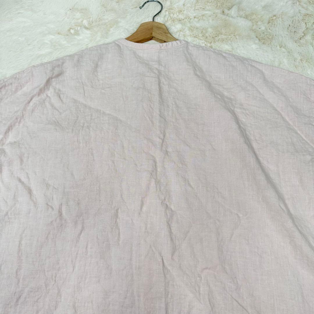 ✨美品✨完売品✨かぐれ リネン チュニック 長袖 シャツ ピンク Free