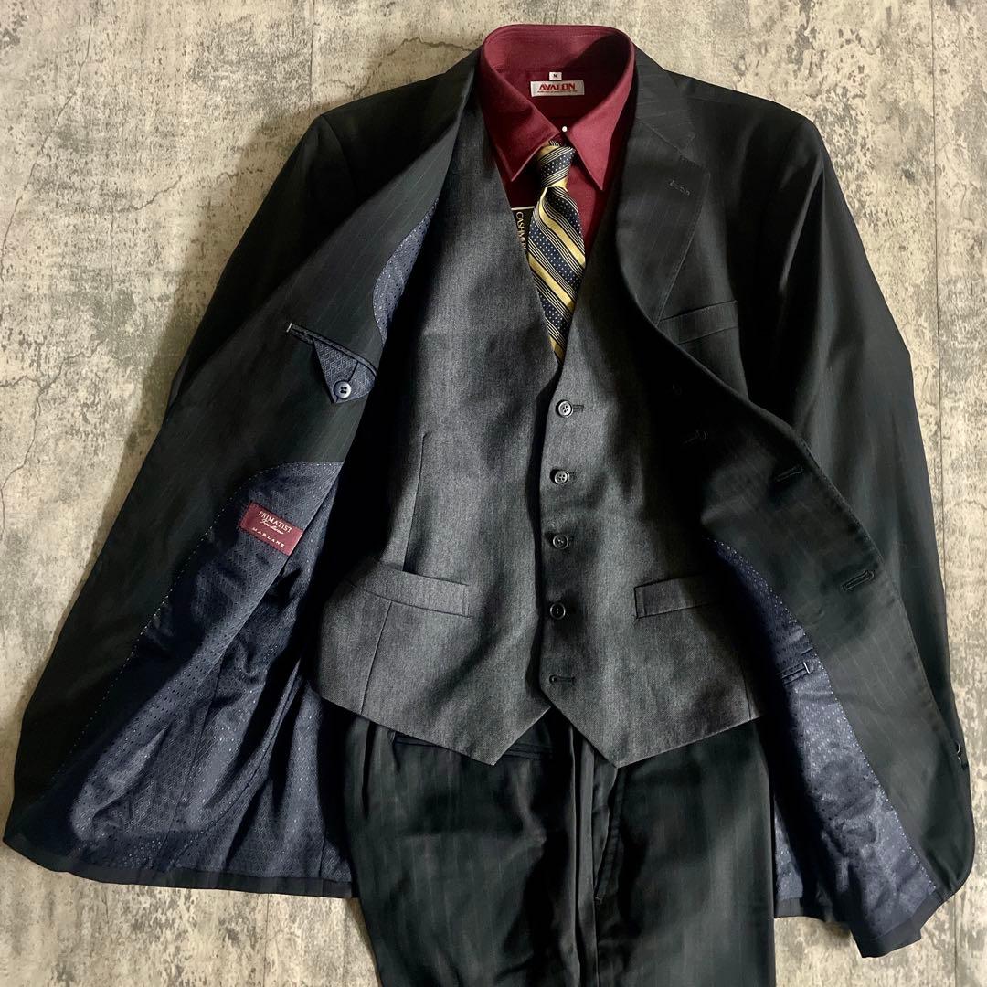 極美品 高級メリノウールスーツ Yves Saint Laurentネクタイ