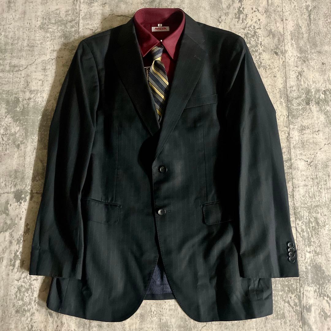 極美品 高級メリノウールスーツ Yves Saint Laurentネクタイ