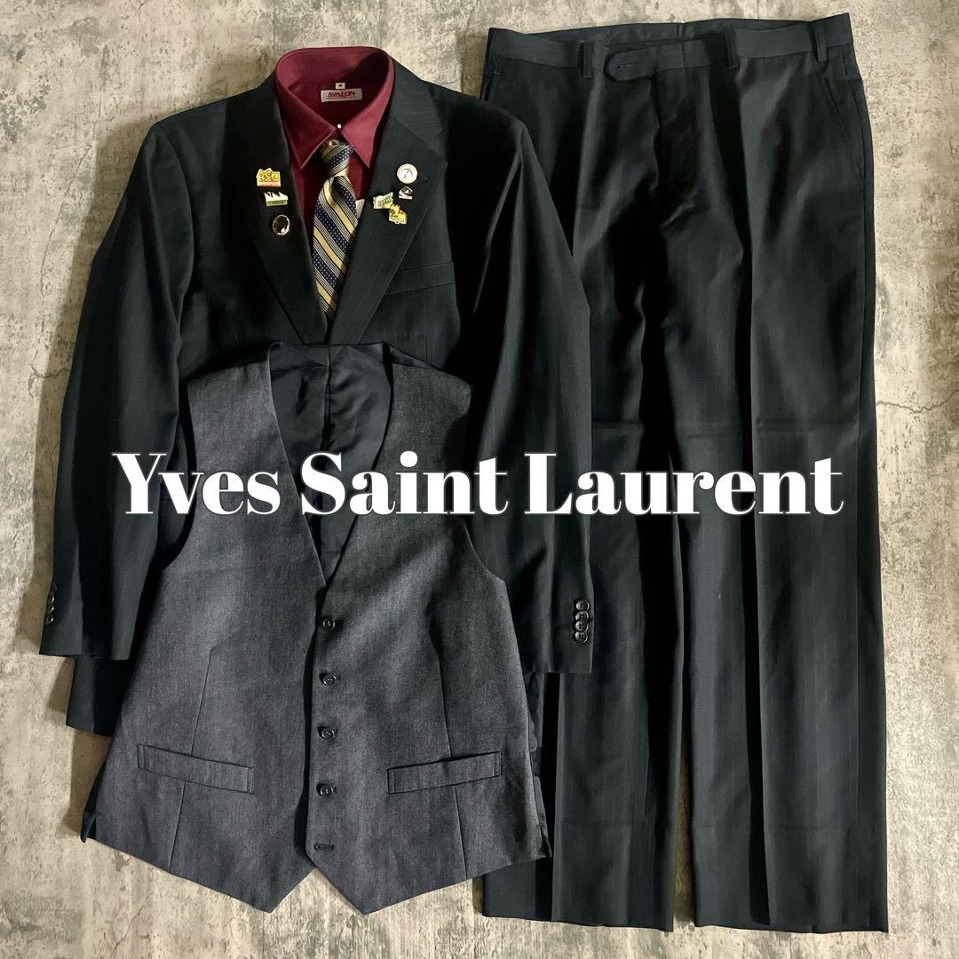 極美品 高級メリノウールスーツ Yves Saint Laurentネクタイ