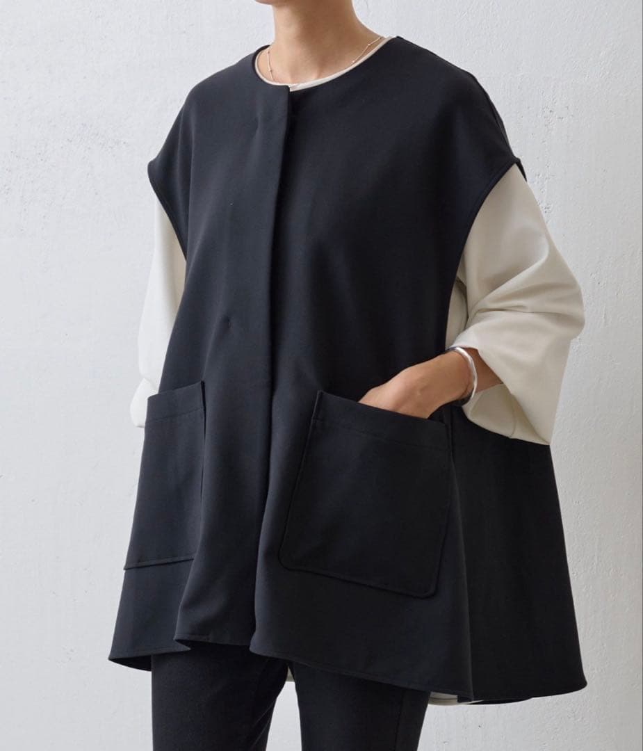 未使用近　ビアズリー ポケットジレ　ブラック　定価27,500