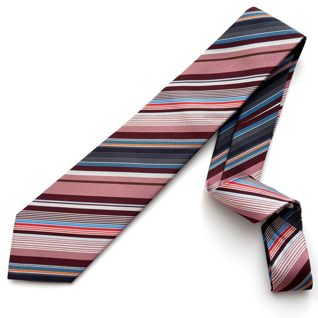 ※グリコのおまけ様꧁新品未使用꧂ ポールスミス ネクタイ ストライプ 花柄