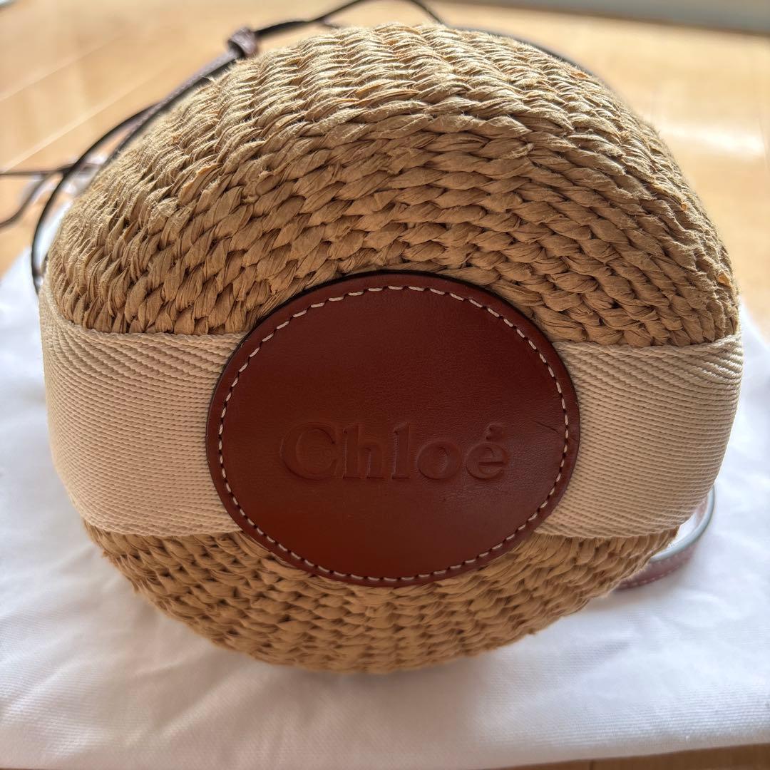 ⭐︎Chloé WOODY 巾着型かごバッグ スモールバスケット