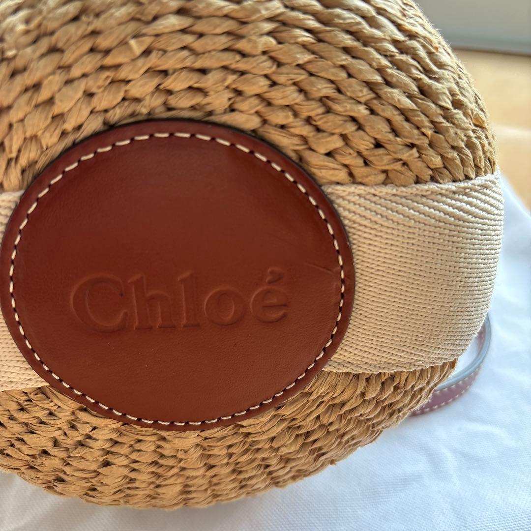 ⭐︎Chloé WOODY 巾着型かごバッグ スモールバスケット