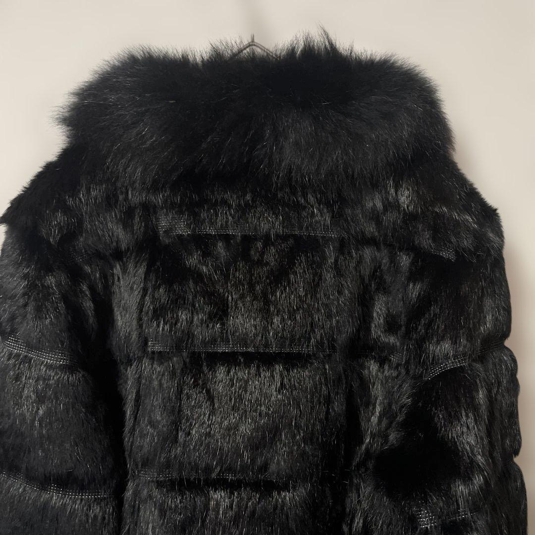 ブラックレッキス ラビットファーコート 女優襟　フォックス　毛皮