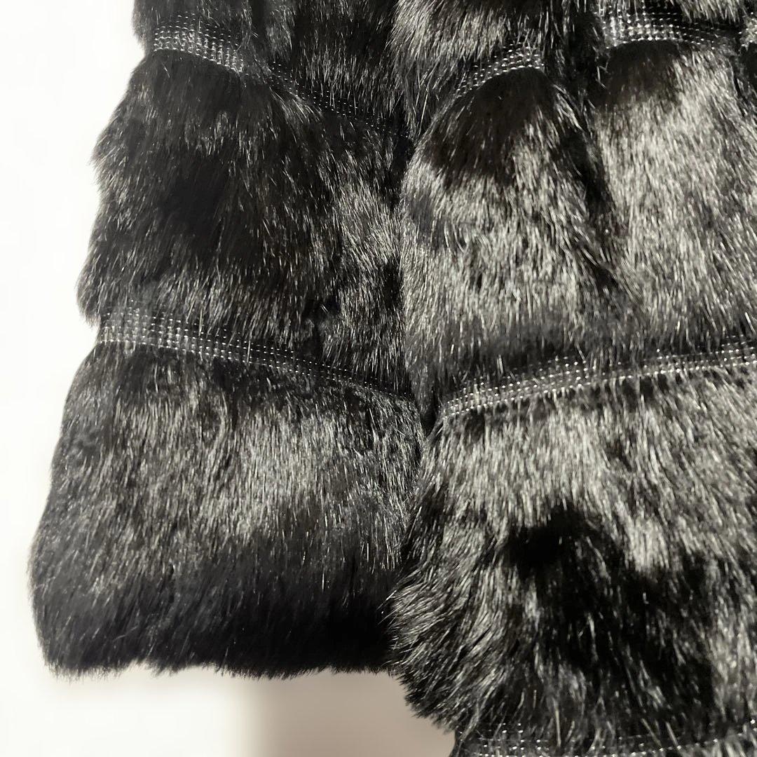 ブラックレッキス ラビットファーコート 女優襟　フォックス　毛皮