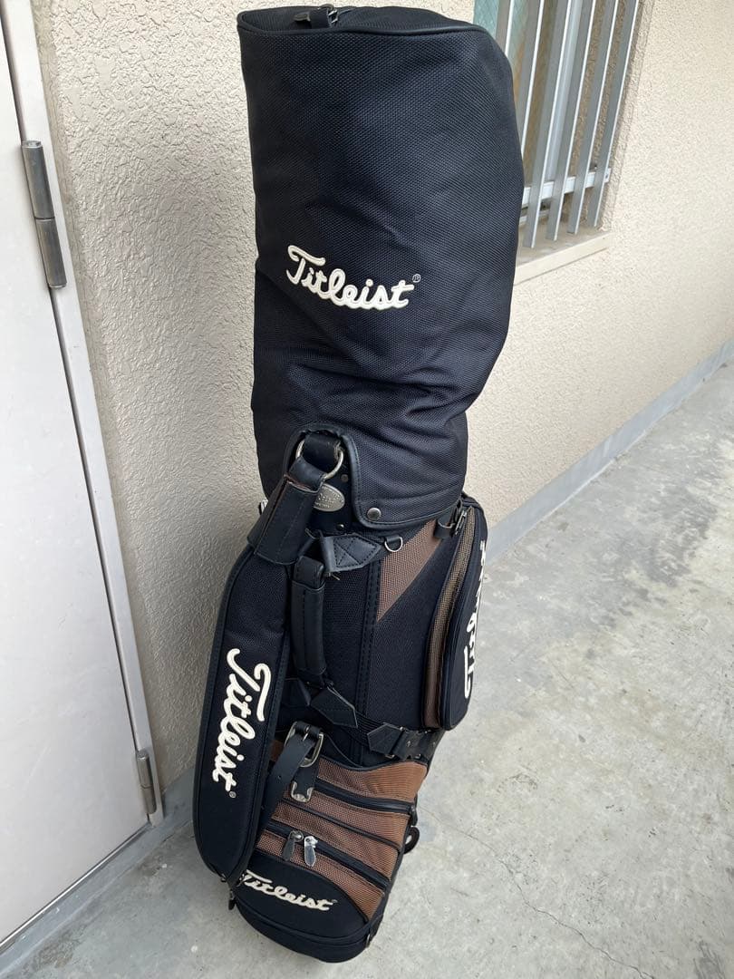 激レア！Titleist　タイトリストキャディーバッグ　布製　フードカバー付属