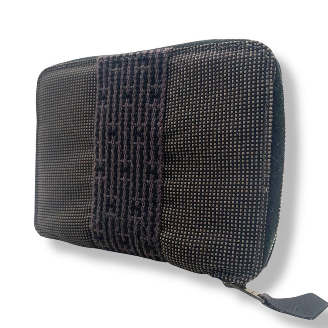 HERMES フールトゥ　財布　グレー　キャンバス　ウォレット