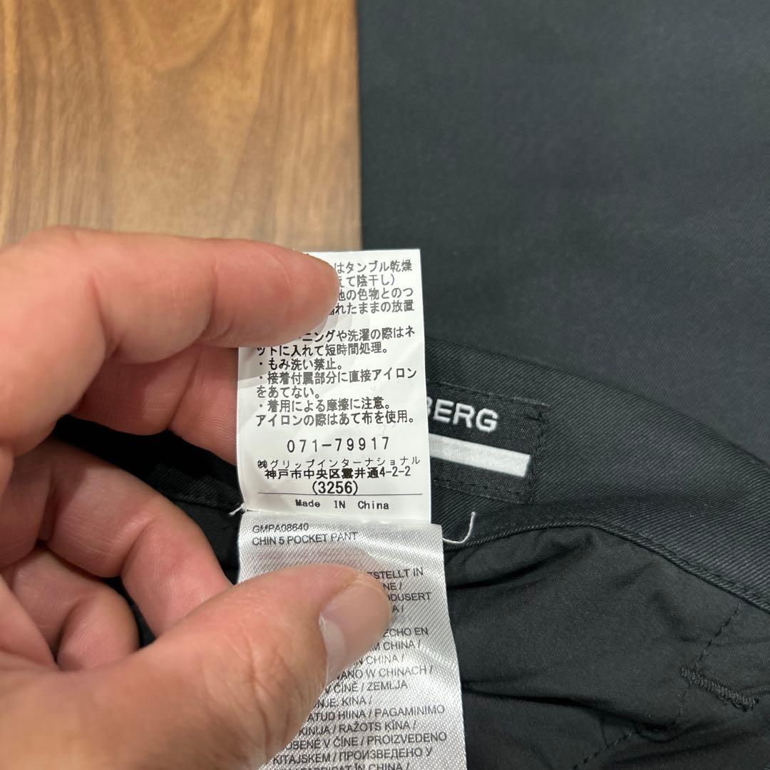 新品 定価29700円 Jリンドバーグ チノパンツ W31 ストレッチ ブラック