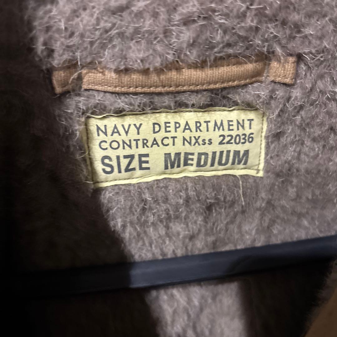 USNロゴ付きベージュミリタリージャケット