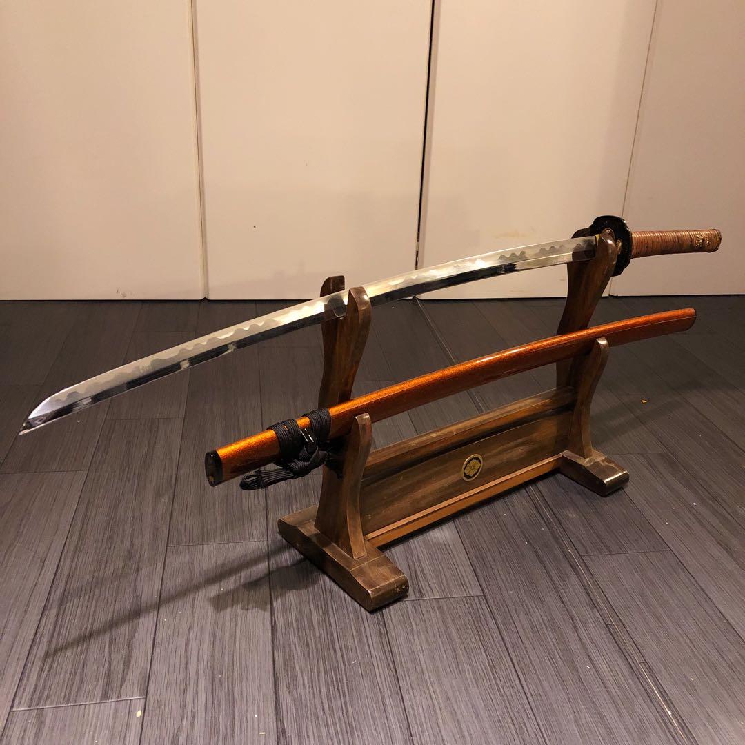 高級模造刀　居合刀　太刀　本研波刃　籐巻拵え　 刃長