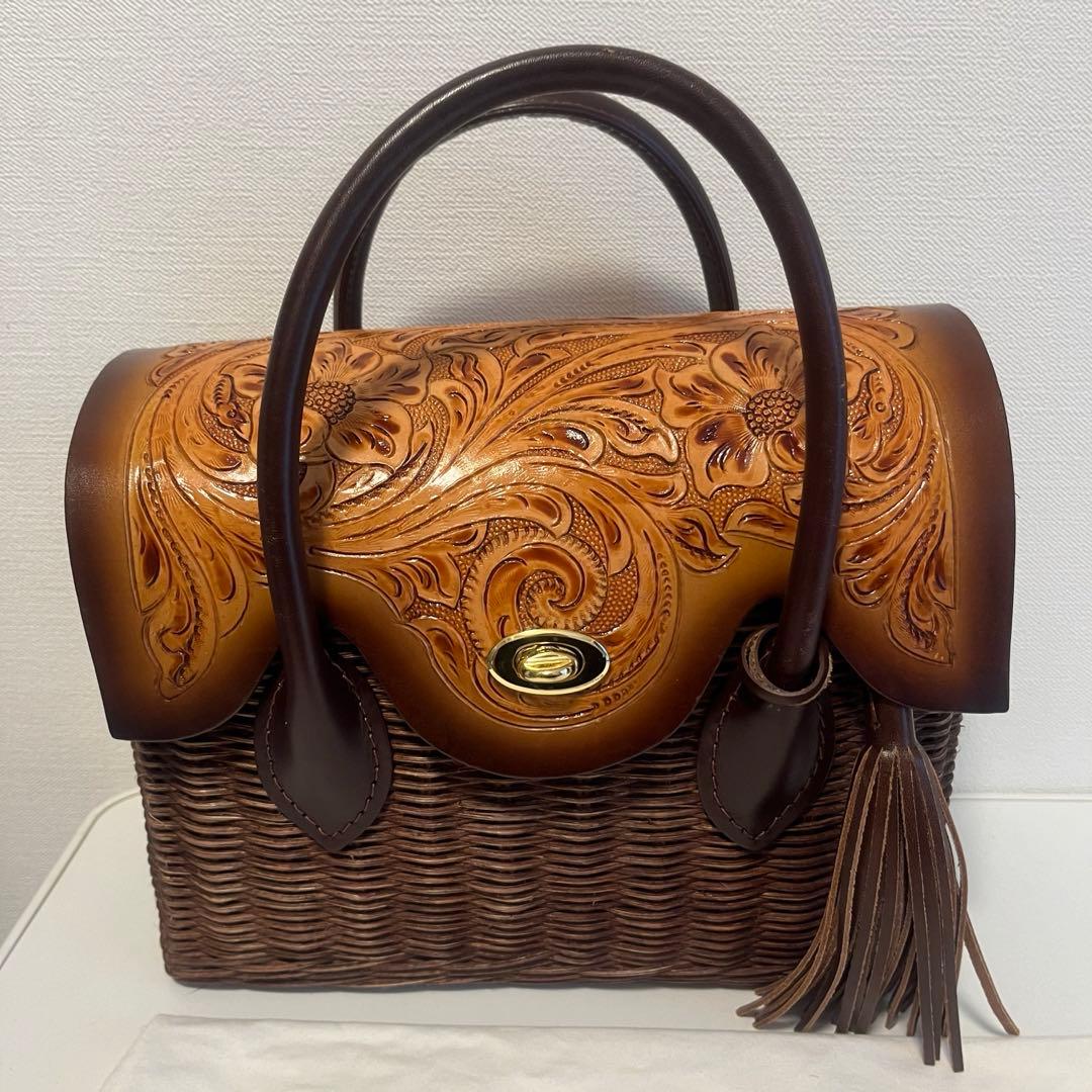 【専売】グレースコンチネンタル カービング カゴバッグ