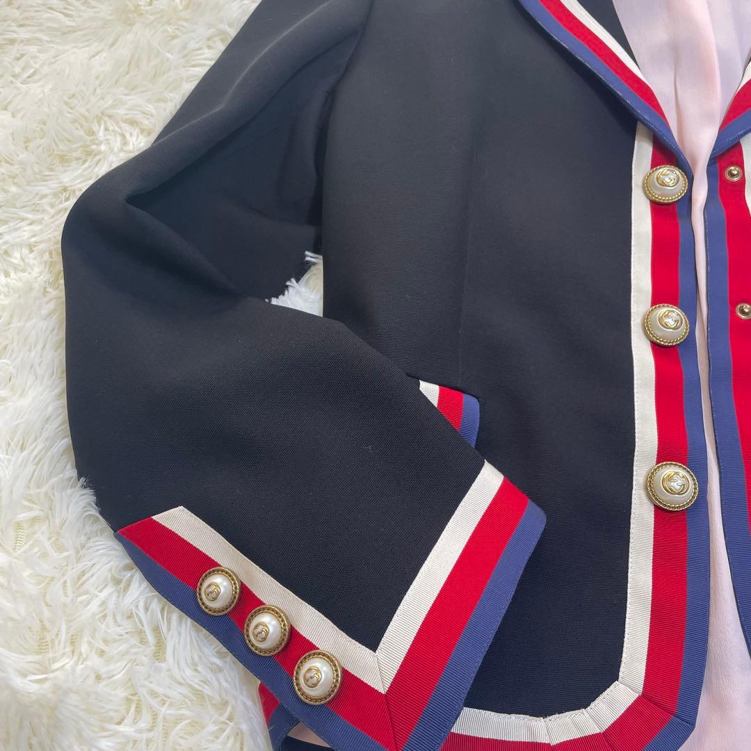 超美品　レア　GUCCI トリコロール　ショート　ジャケット　40