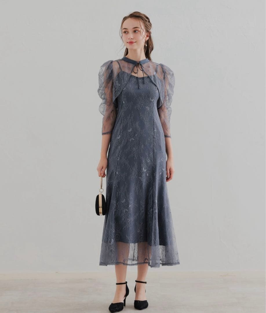 Dorry Doll　ドリードール　 ボレロレイヤーレースドレス　ブルー　S