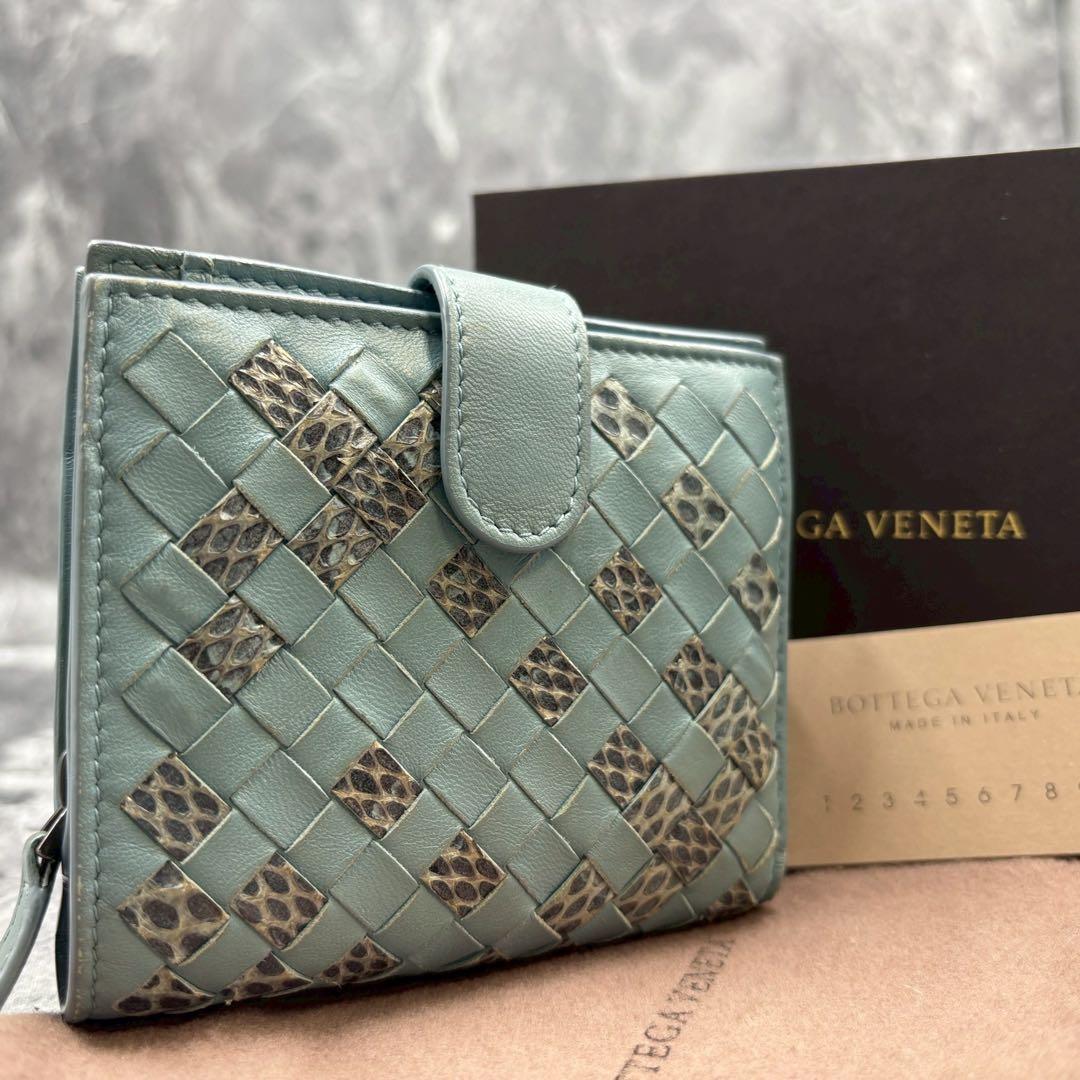 ÂÅÆ ✨ボッテガヴェネタ　アイヤーズ　二つ折り　パイソン