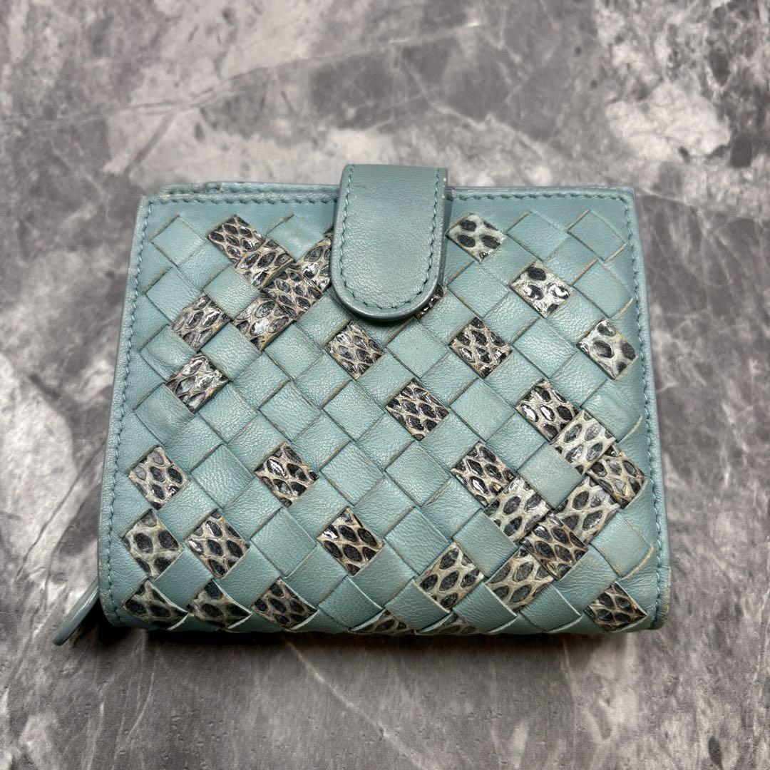 ÂÅÆ ✨ボッテガヴェネタ　アイヤーズ　二つ折り　パイソン