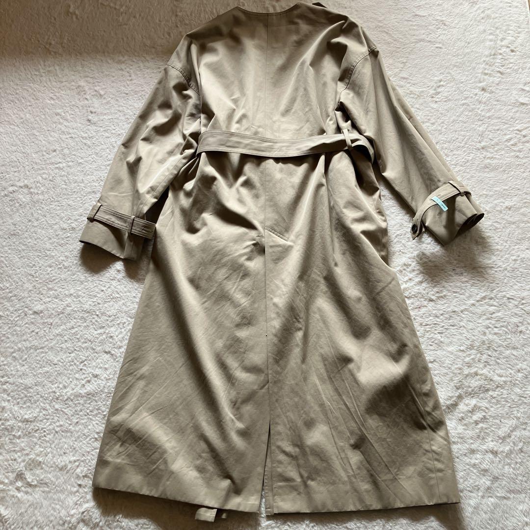 Dessin de mode 綿100% ノーカラー トレンチコート　日本製